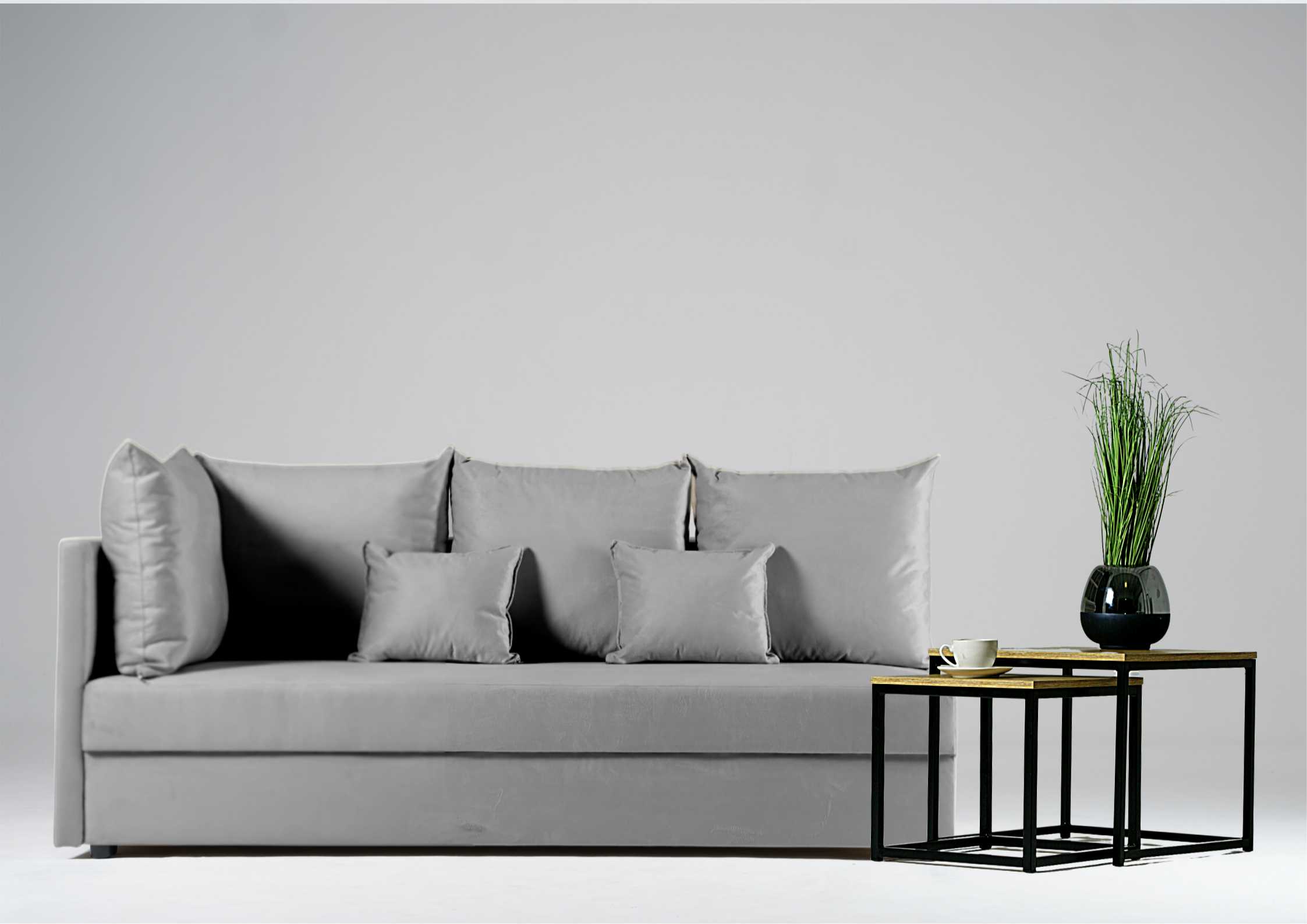 Szara sofa do salonu Mobo